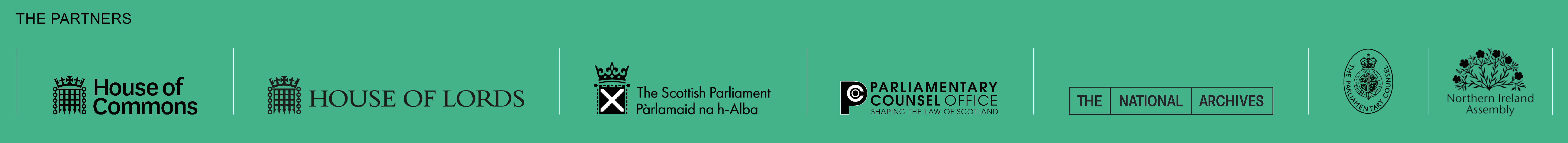 The partners: House of Commons, House of Lords, the Scottish Parliament, Parliamentary Counsel Office, The National Archives, the Office of the Parliamentary Counsel